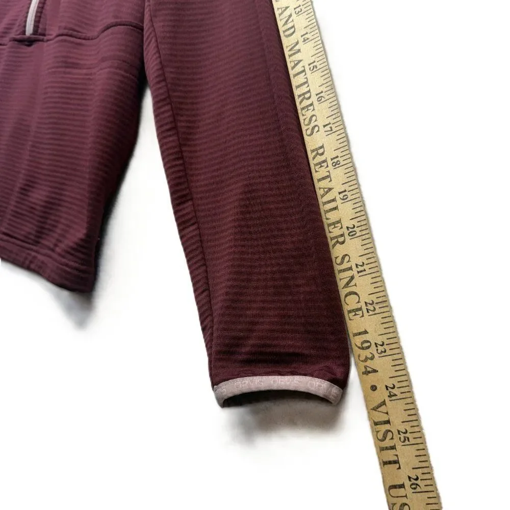 Orvis Quarter Zip Pullover Men’s Maroon Performance Fleece  Outdoor Layer